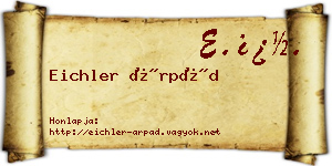 Eichler Árpád névjegykártya